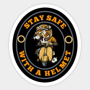 Stay safe with a helmet Sticker